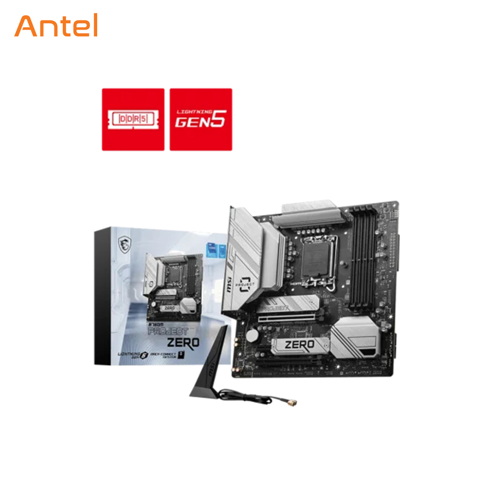 MSI B760M PROJECT ZERO LGA 1700 I DDR5 mATX Motherboards