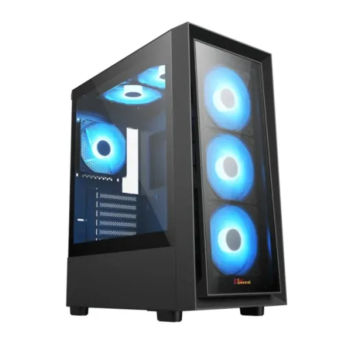 PC Power Crystal Glass V3 BK ATX Desktop Gaming Casing - Image 2