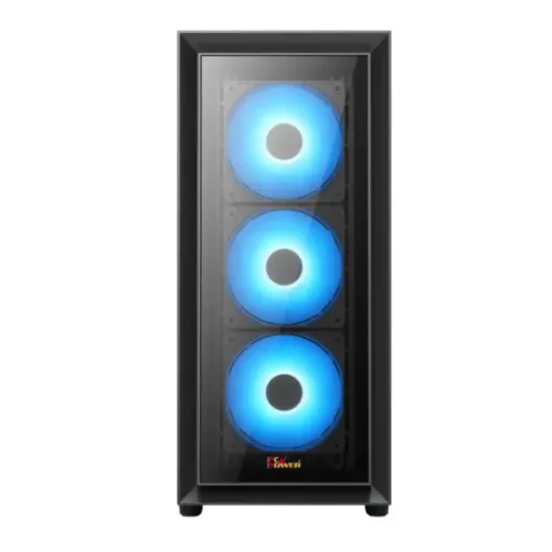 PC Power Crystal Glass V3 BK ATX Desktop Gaming Casing - Image 3