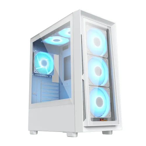 PC Power Crystal Glass V3 WH ATX Desktop Gaming Casing - Image 2