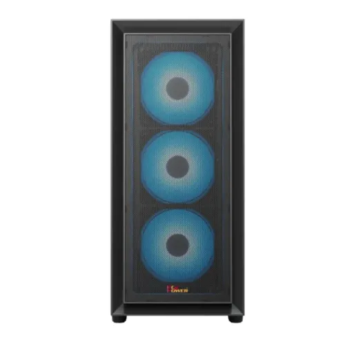PC Power Crystal Mesh V3 BK ATX Desktop Gaming Casing - Image 3