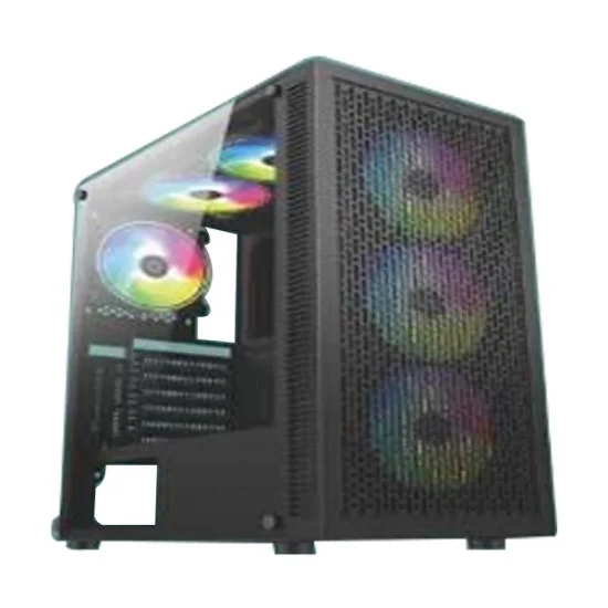 PC Power Dark Flow Mesh Elite ATX Gaming Desktop Case(PPGS2406 Black)