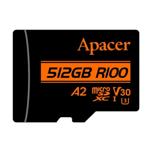 Apacer R100 MicroSDXC UHS-I U3 V30 A2 512GB Class-10 Memory Card with Adapter - Image 2